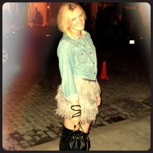 Topshop ostrich feather skirt