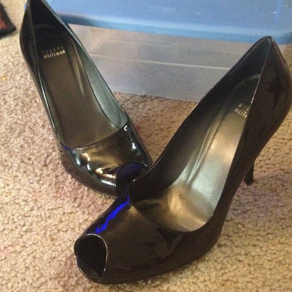 Stuart Weitzman Black Patent leather heels size 10 - Picture 1 of 4