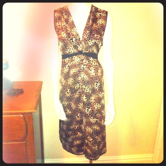 SOLD BCBG MaxAzria silk leopard dress