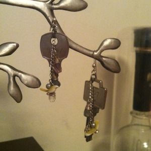 Handmade key earrings
