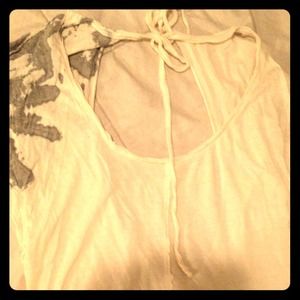 ❌sold❌cream tee with grey color splash