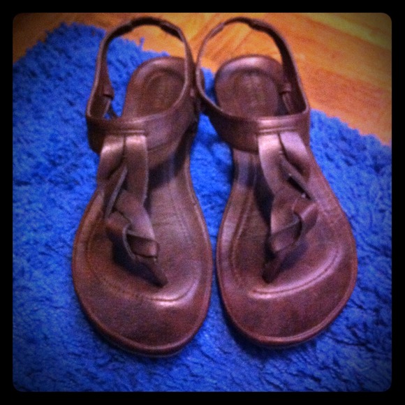 Brown Braided Leather Sandals