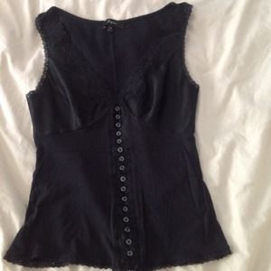 ❌sold erikamua❌Black plunge blouse