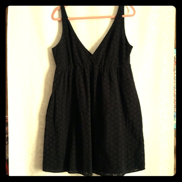 RESERVED Black Eyelet Babydoll Sleeveless Dress