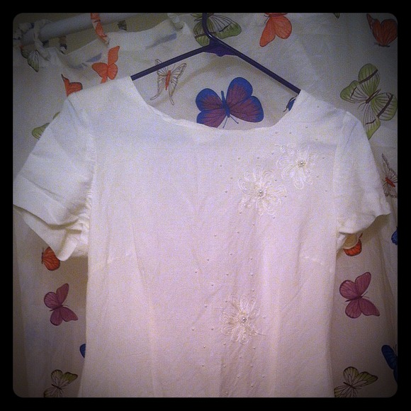 Off white beaded ankle length dress. Worn once.