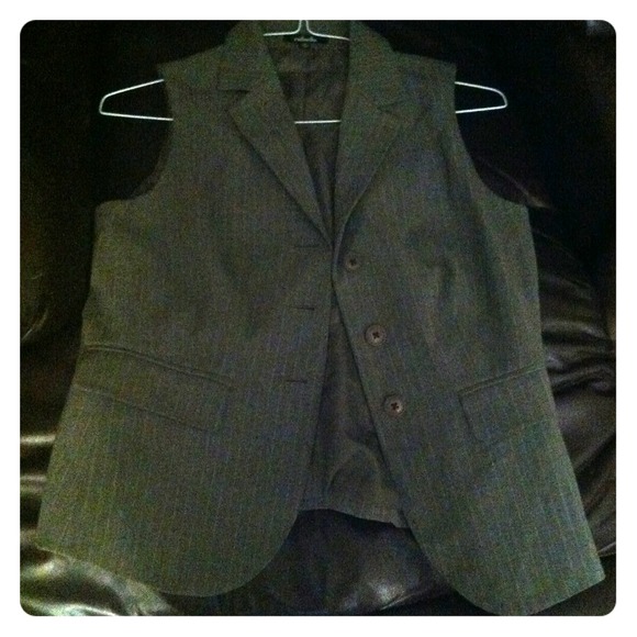 Gray Pinstripe blazer vest