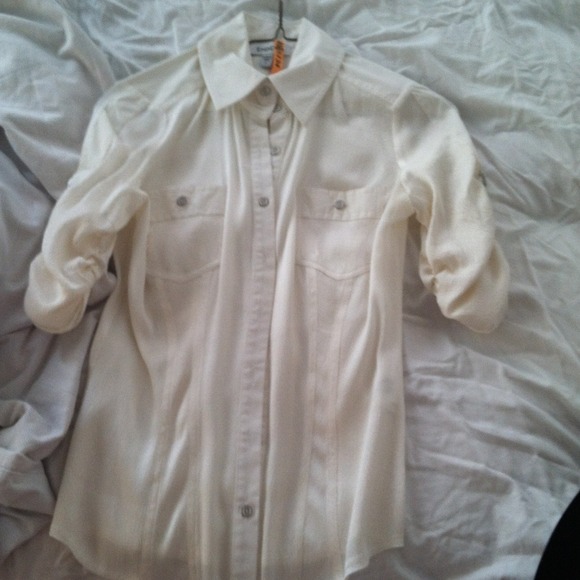 Collard white button down shirt