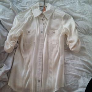 Collard white button down shirt