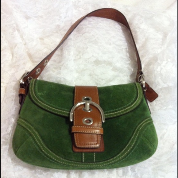 New Green Suede Coach Purse