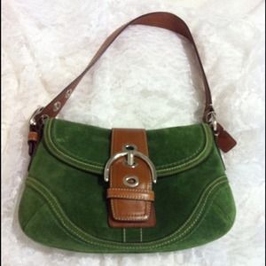New Green Suede Coach Purse