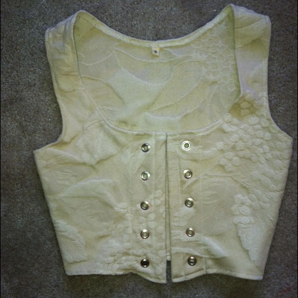 Cream textured vest