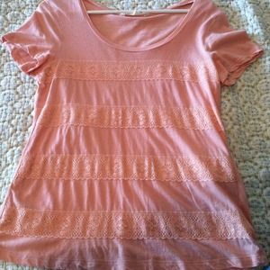 Pink lace accented top