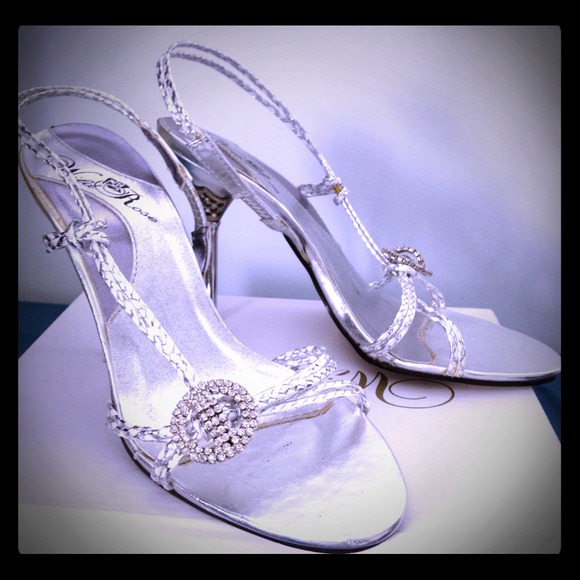Silver special occasion shoes