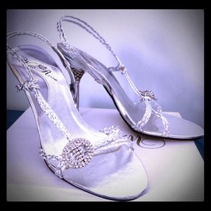 Silver special occasion shoes