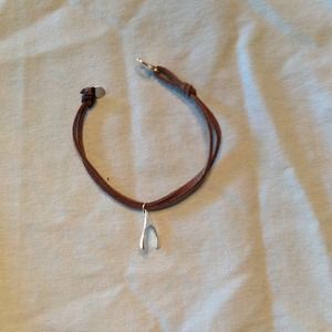 One of a kind suede charm bracelet