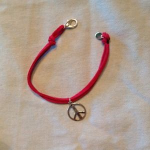 One of a kind suede charm bracelet
