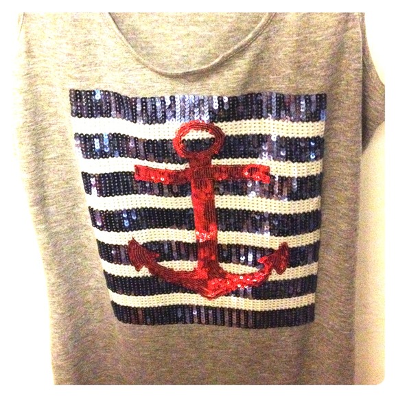 Reduced! F21 sequin anchor tank top