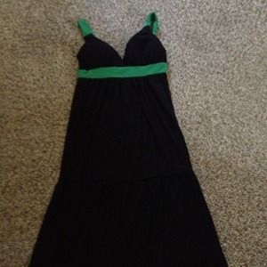 Green/ black dress