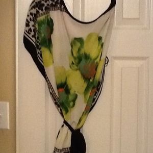 Floral off shoulder silk blouse worn twice