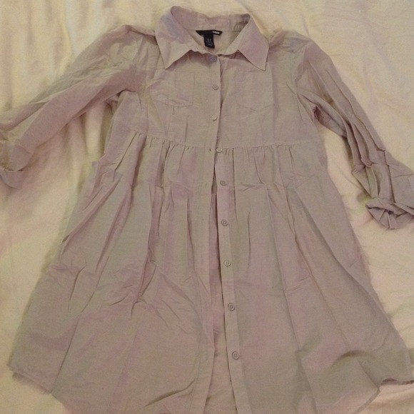 Long button down top