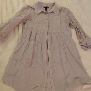 Long button down top