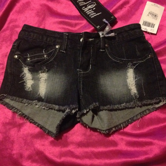 Black/dark washed Shorts.