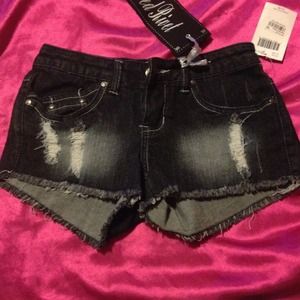 Black/dark washed Shorts.