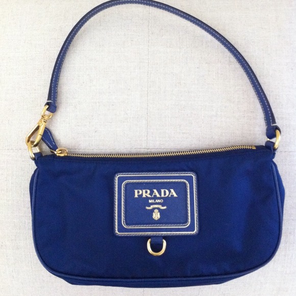REDUCED! Blue and gold Prada Pochette