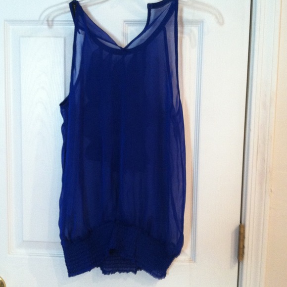 Blue Ruffle top - Picture 2 of 3