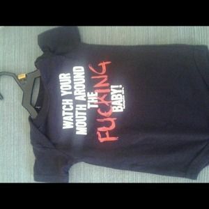 6-9 month boy onesie from Spencer's. Like new