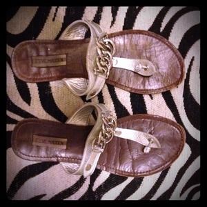 Silver chain Steve Madden thong sandals