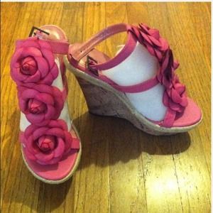 Shoes - Pink Floral Sandal (around 5" heel) Shoes - Pink Floral Sandal (around 5" heel)