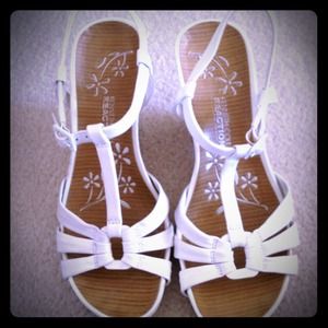 Reserved - Kenneth Cole White strap wedge sandal