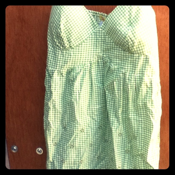 Light Green checker print sundress - Picture 1 of 3