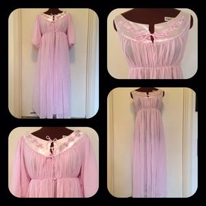 Vintage grecian goddess 1950's 2pc peignoir set L