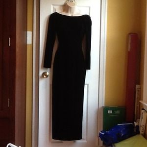 Jessica McClintock Long Black Velvet Gown