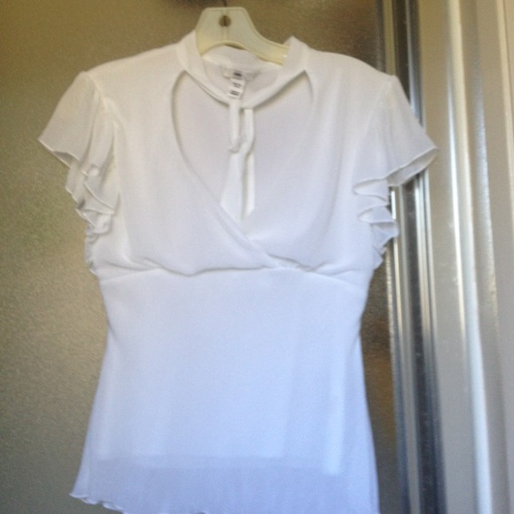 H&M white chiffon blouse