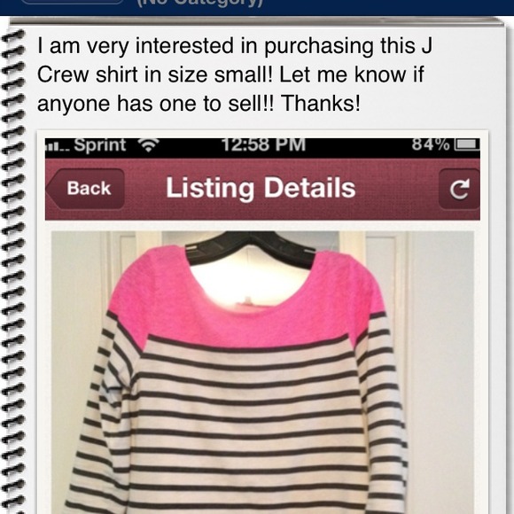 Wanted: J Crew striped shirt with neon pink
