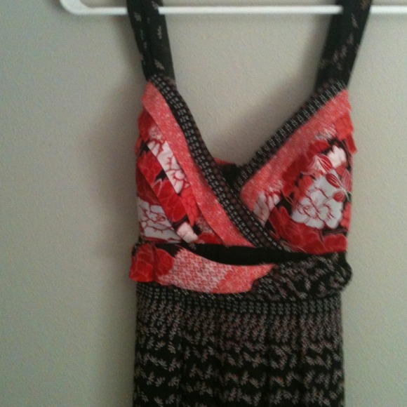 Roulette Black and Red Floral Dress