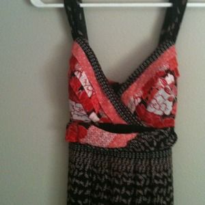 Roulette Black and Red Floral Dress