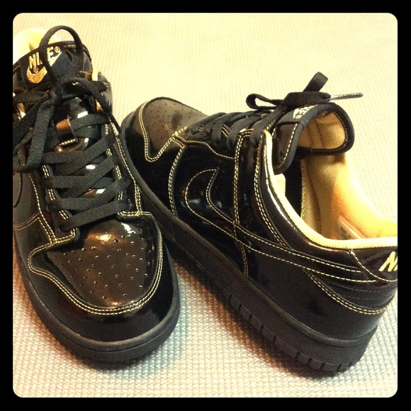 Nike Shoes - Women's Nike dunk low, black/black- metallic gold