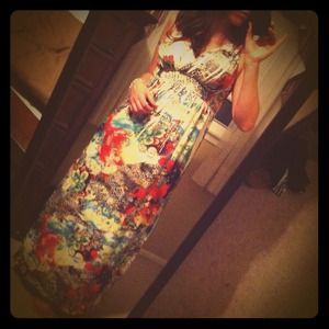 Dresses & Skirts - White floral and leopard print maxi dress Dresses & Skirts - White floral and leopard print maxi dress