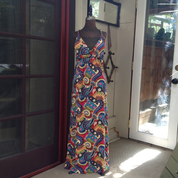 Long printed maxi dress. - Picture 1 of 2