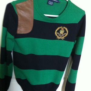 Ralph Lauren sweater with green and blue stripes