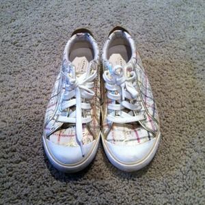 Gold Poppy Coach tennis shoes, good condition