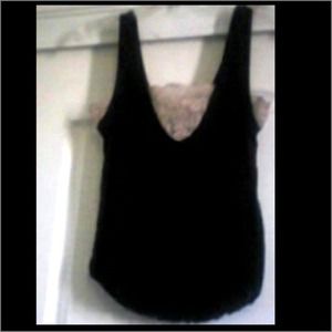 {•}Black & Beige laced Cami Tank