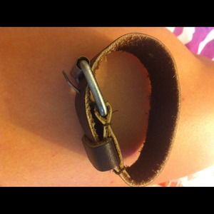 faux leather belt buckle bracelet
