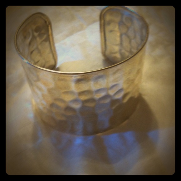 Reduced Gold plated hammered tarnished cuff