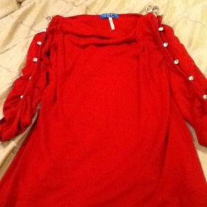 3/4 sleeve red dress