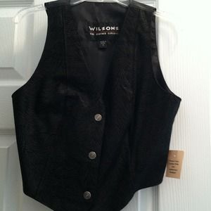 NWT - Black Leather Vest